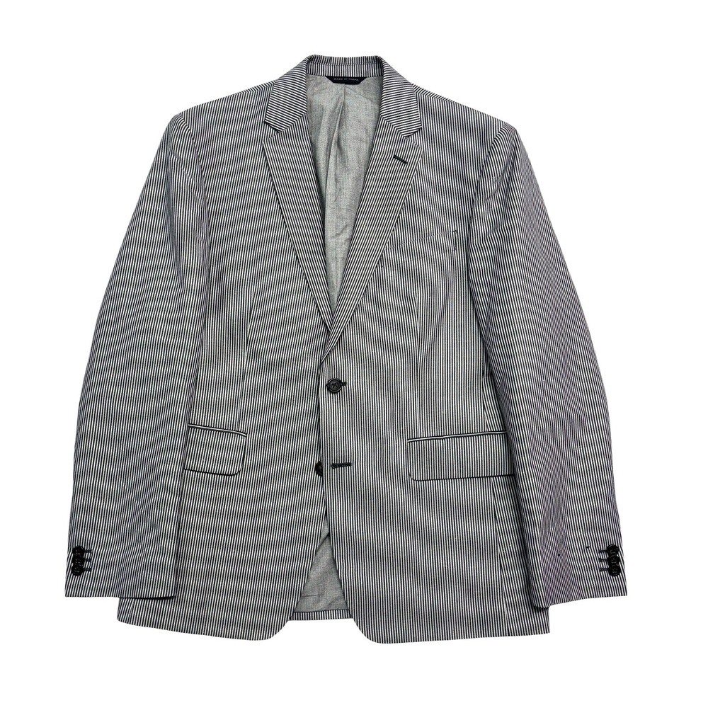 Banana Republic 40S Blue White Stripe Linen Cotton Blazer Jacket Sport Suit Coat